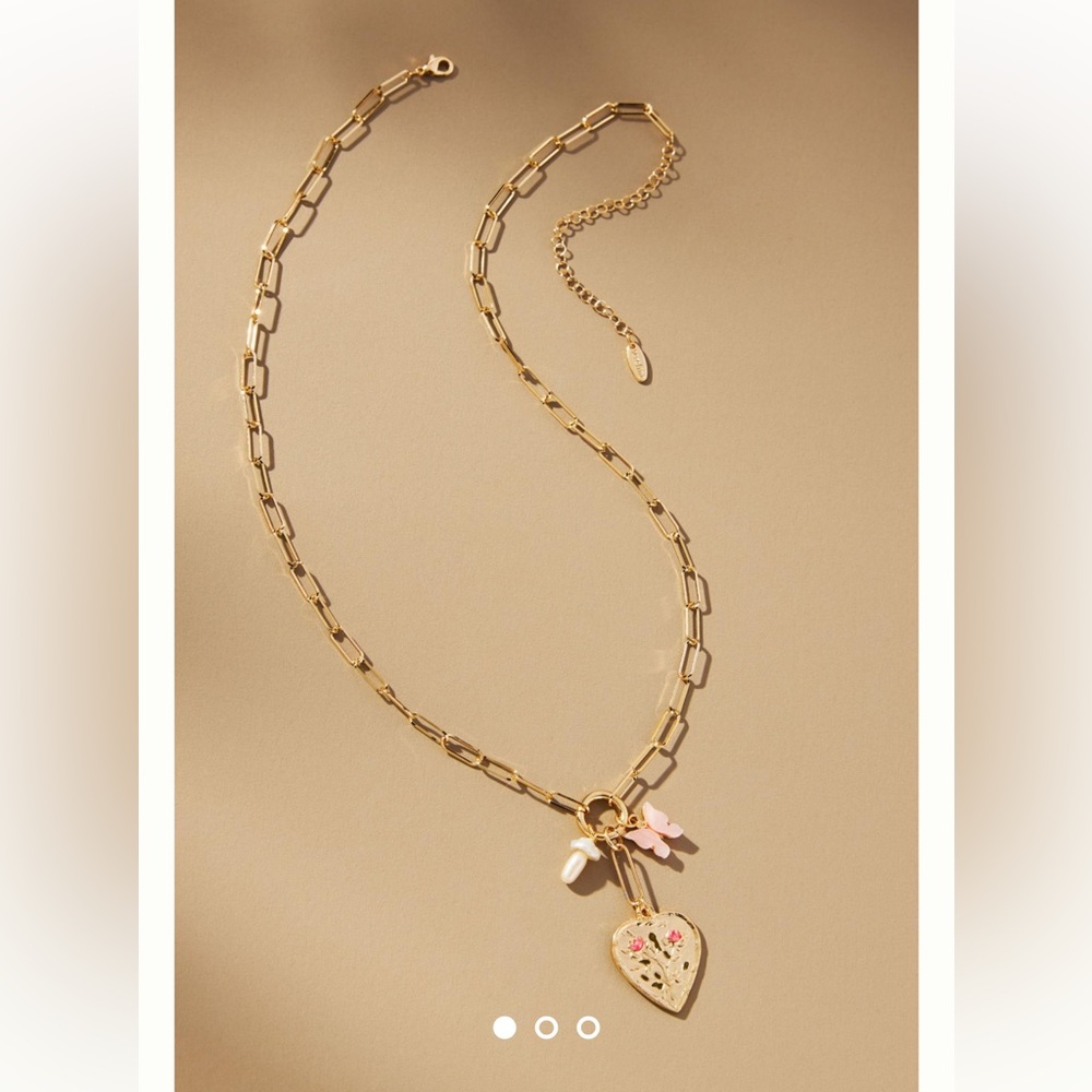 Anthropologie cottage core charm necklace NWT